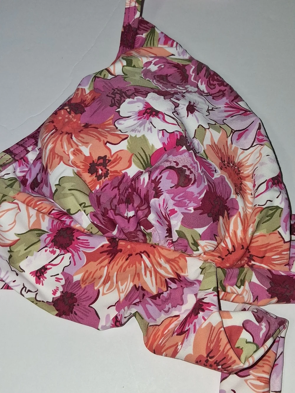 NWT BEACH JOY Floral Wrap-Around Bikini Set - Pink Multi Top M, Bottom S